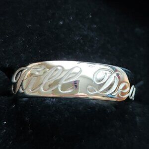 Margaret Cross 10K White Gold Till Death Ring Sz7